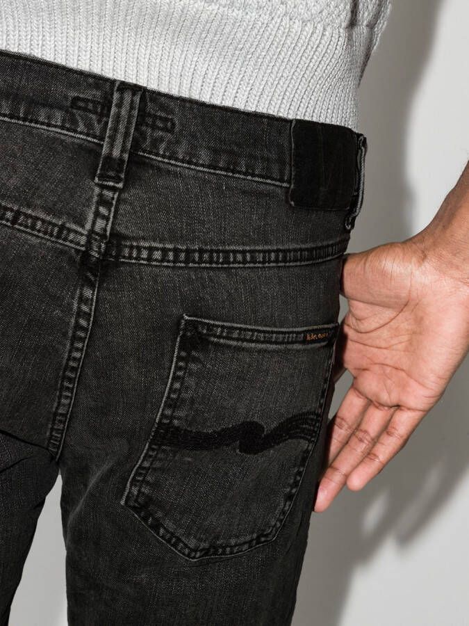 Nudie Jeans Slim-fit jeans Zwart