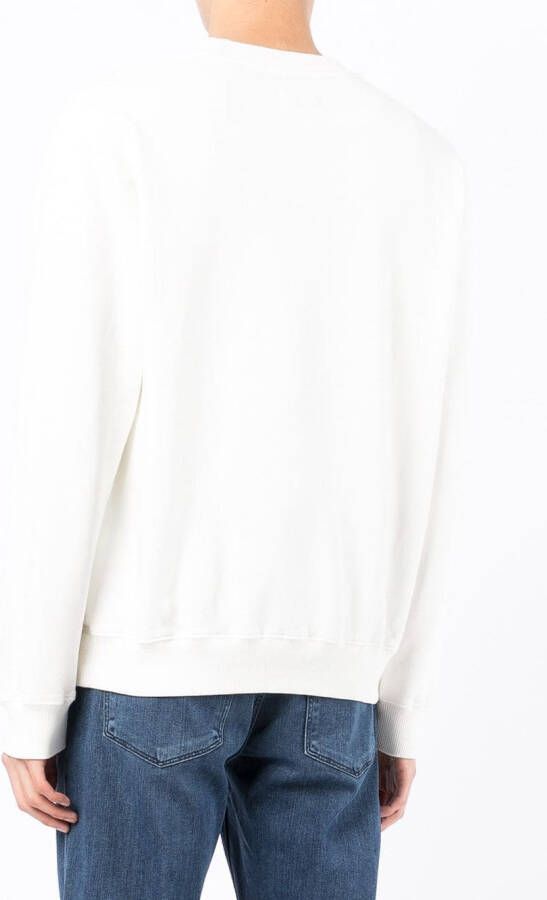 Nudie Jeans Sweater met logoprint Wit
