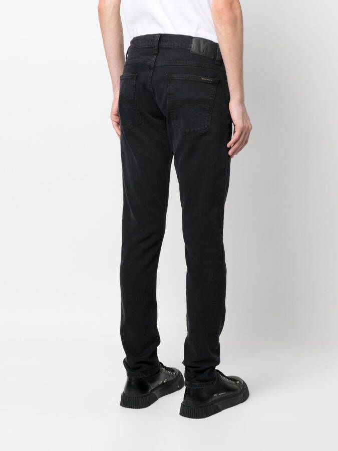 Nudie Jeans Slim-fit jeans Zwart