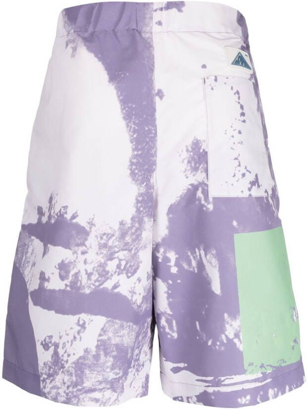 OAMC Bermuda shorts met abstracte print Paars