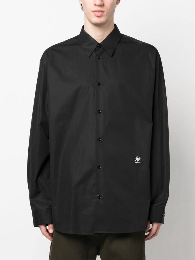 OAMC Overhemd met geborduurd logo Zwart