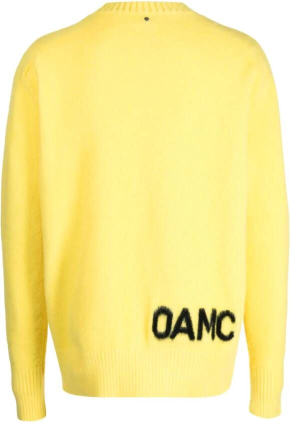 OAMC Trui met intarsia logo Geel