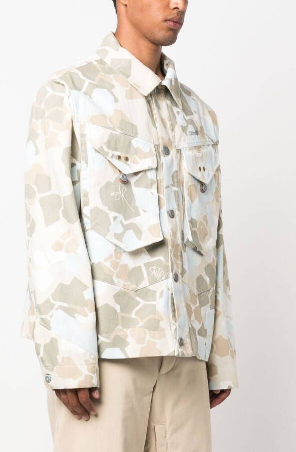 OBJECTS IV LIFE Jack met camouflageprint Beige