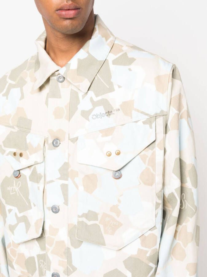 OBJECTS IV LIFE Jack met camouflageprint Beige