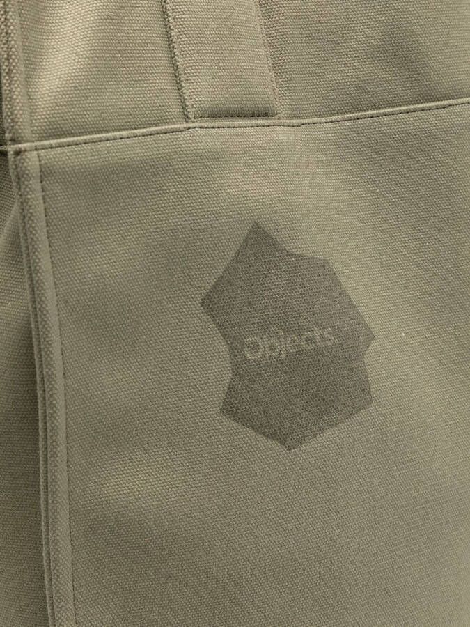 OBJECTS IV LIFE Shopper met logoprint Groen