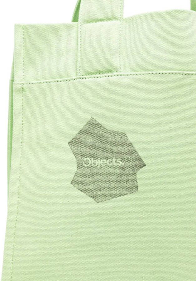OBJECTS IV LIFE Shopper met logoprint Groen