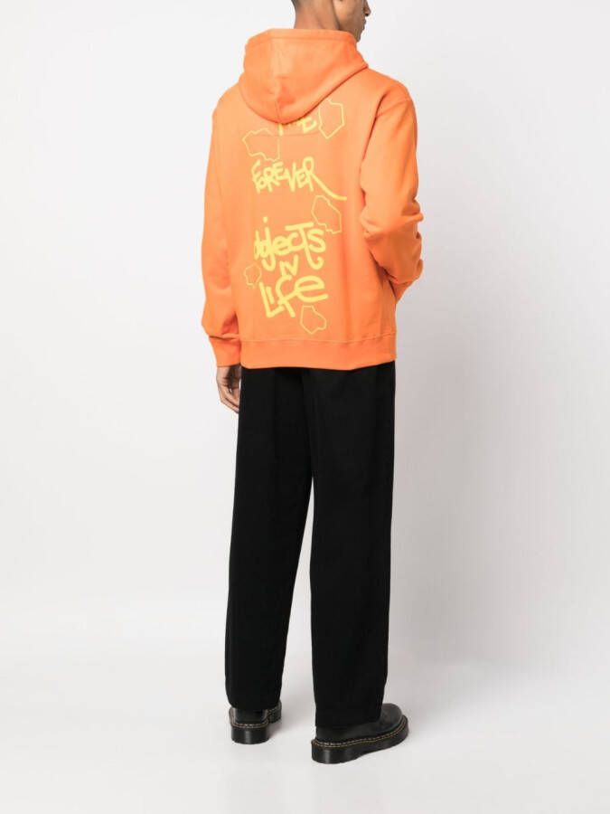 OBJECTS IV LIFE Hoodie met logoprint Oranje