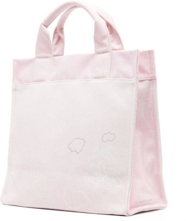 OBJECTS IV LIFE Shopper met logoprint Roze