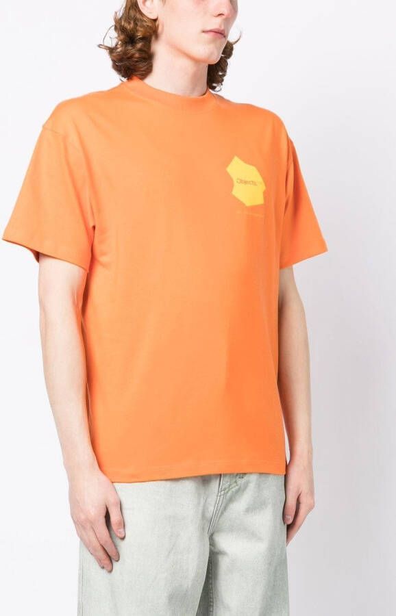 OBJECTS IV LIFE T-shirt met tekst Oranje