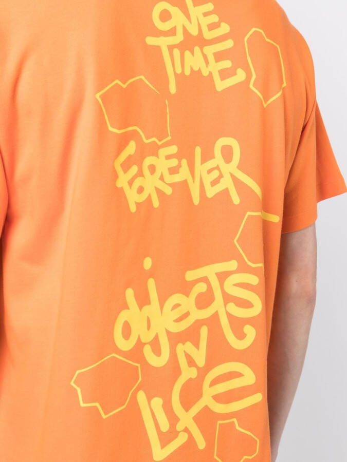 OBJECTS IV LIFE T-shirt met tekst Oranje