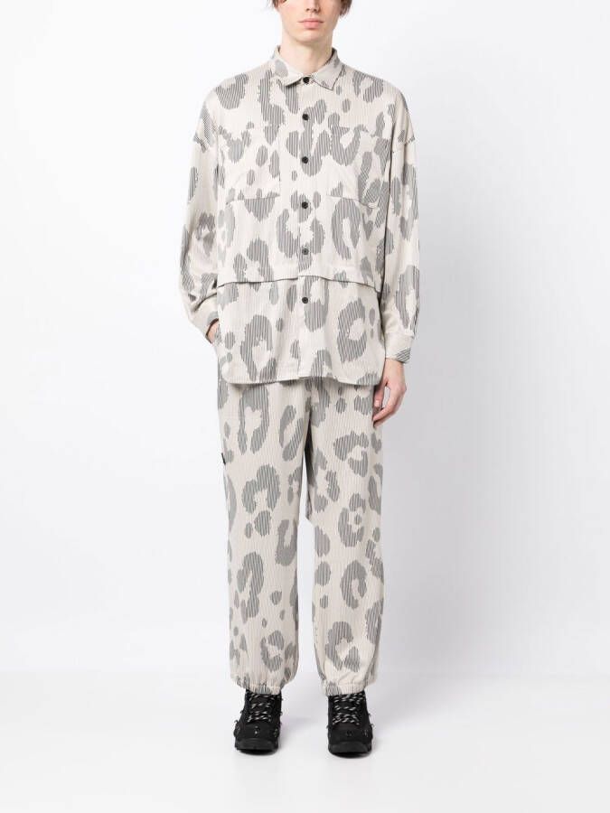 Off Duty Overhemd met luipaardprint Beige