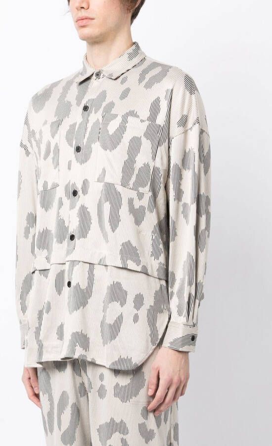 Off Duty Overhemd met luipaardprint Beige