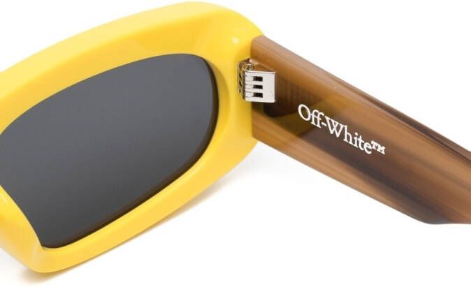Off-White Austin zonnebril met ovalen montuur Geel