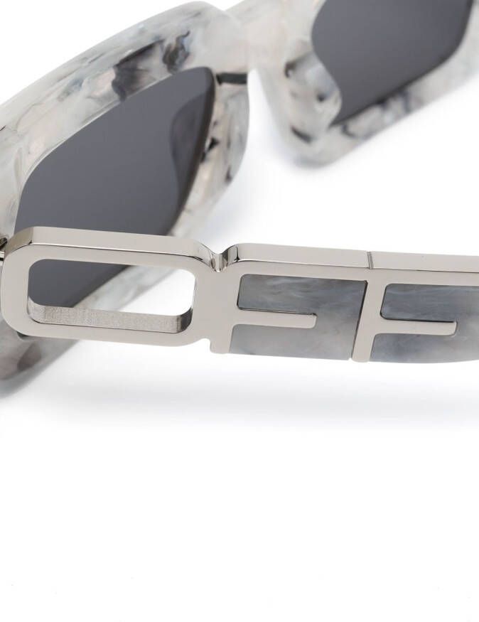 Off-White Eyewear Boston zonnebril met rechthoekig montuur Grijs