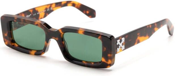 Off-White Eyewear Zonnebril met rechthoekig montuur Bruin