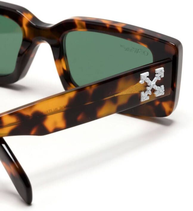 Off-White Eyewear Zonnebril met rechthoekig montuur Bruin