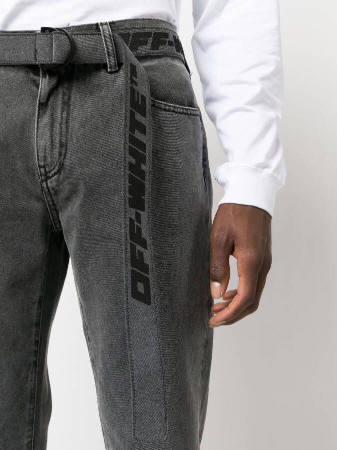 Off-White Jeans met ceintuur Grijs