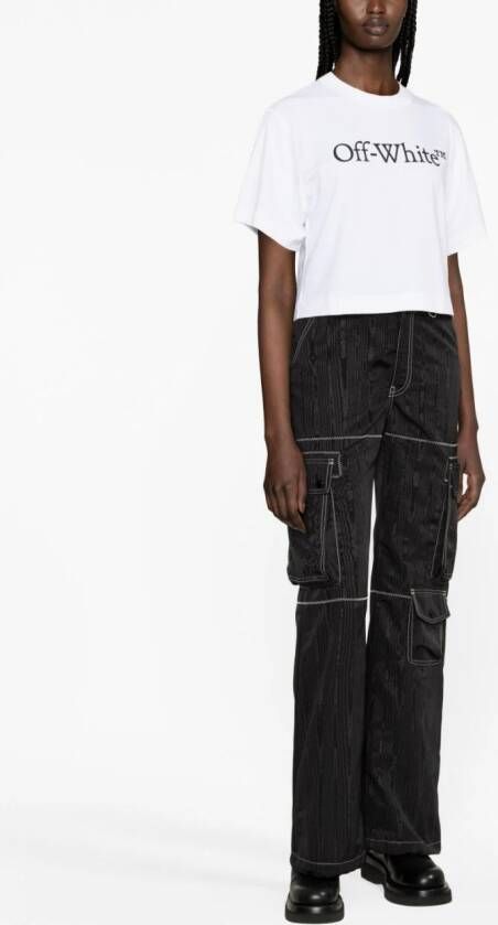 Off-White Cropped T-shirt Wit