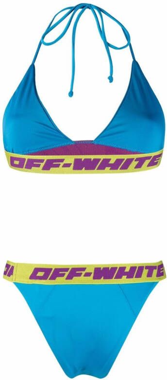 Off-White Bikini met logoband Blauw