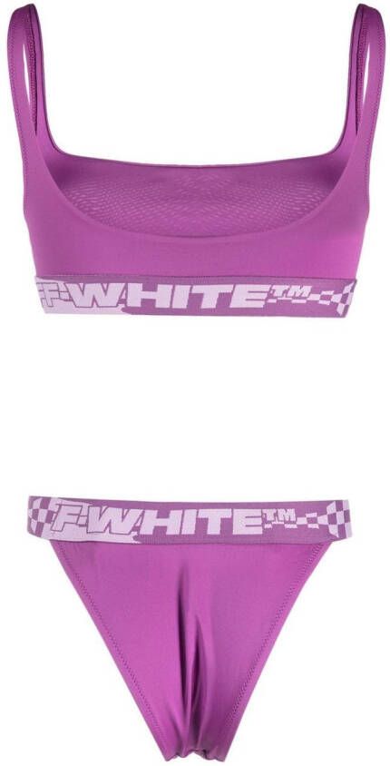 Off-White Bikini met logoband Roze