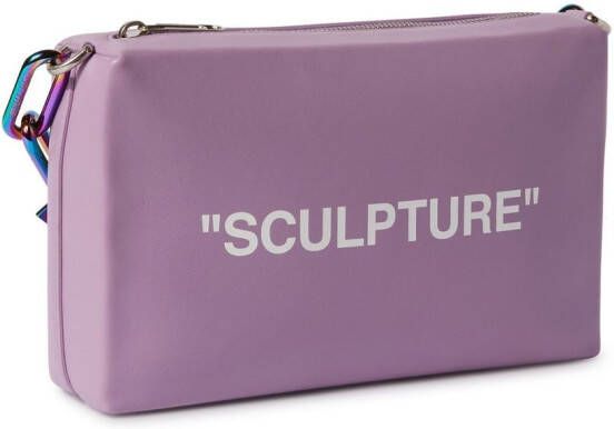Off-White Block Pouch Quote clutch met print Paars