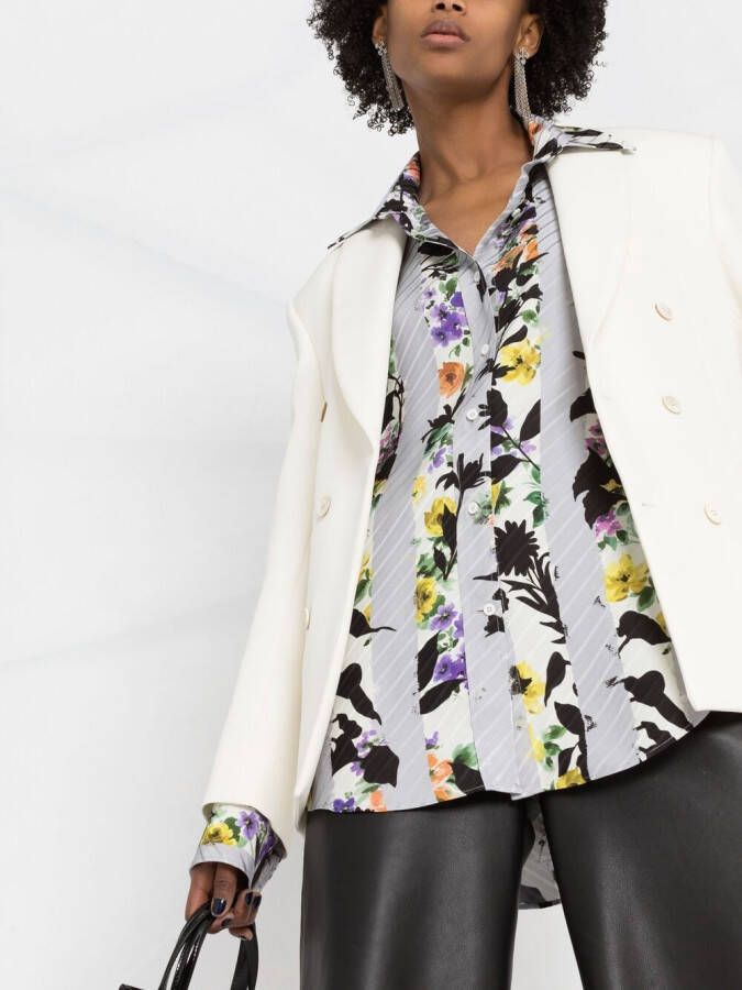 Off-White Blouse met bloemenprint Grijs
