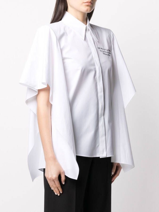 Off-White Blouse met pofmouwen Wit