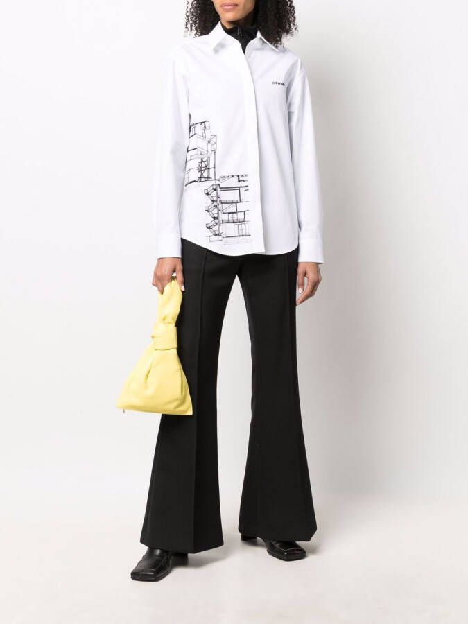 Off-White Blouse met print Wit