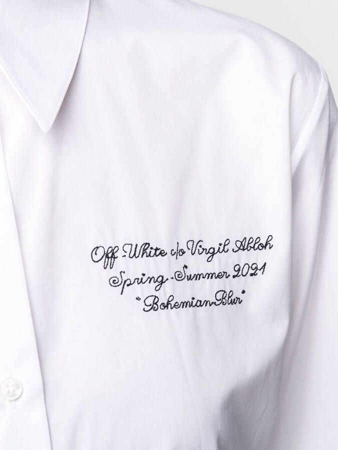Off-White Blousejurk met geborduurd logo Wit
