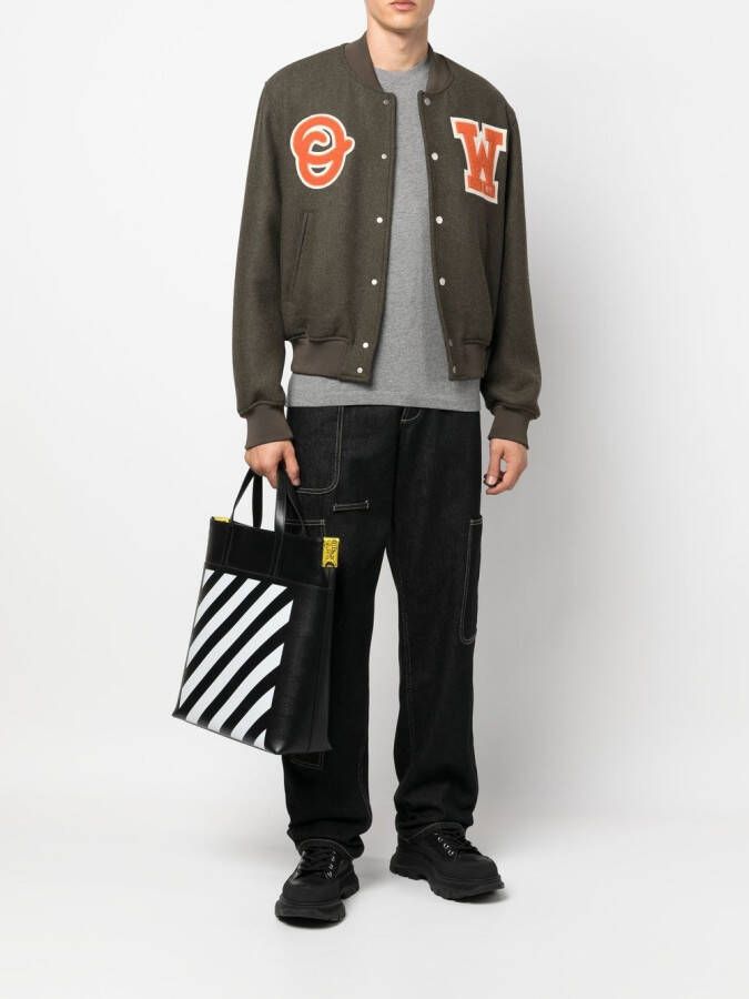 Off-White Bomberjack met logopatch Groen