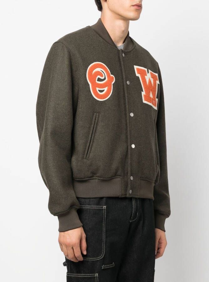 Off-White Bomberjack met logopatch Groen