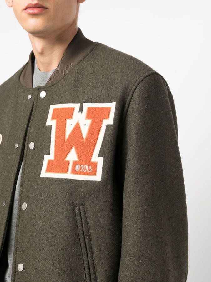 Off-White Bomberjack met logopatch Groen