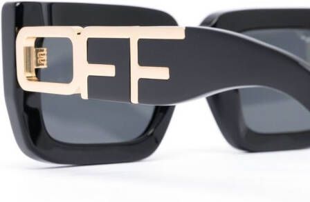 Off-White Eyewear Boston zonnebril met logo applicatie Zwart