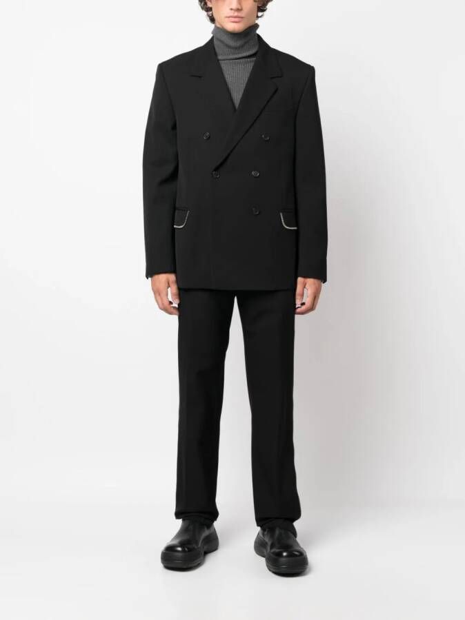 Off-White Broek met geborduurd logo Zwart
