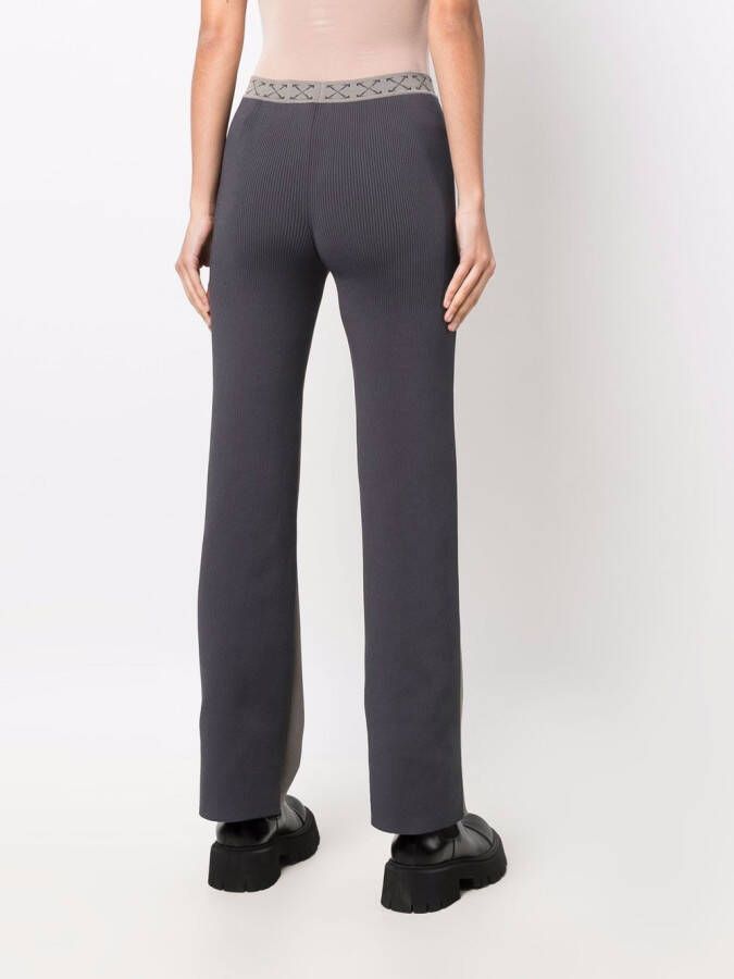Off-White Broek met logo tailleband Groen
