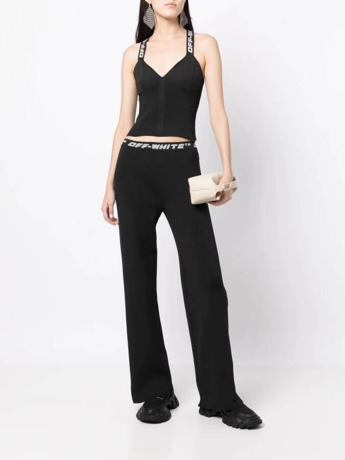 Off-White Broek met logoband Zwart