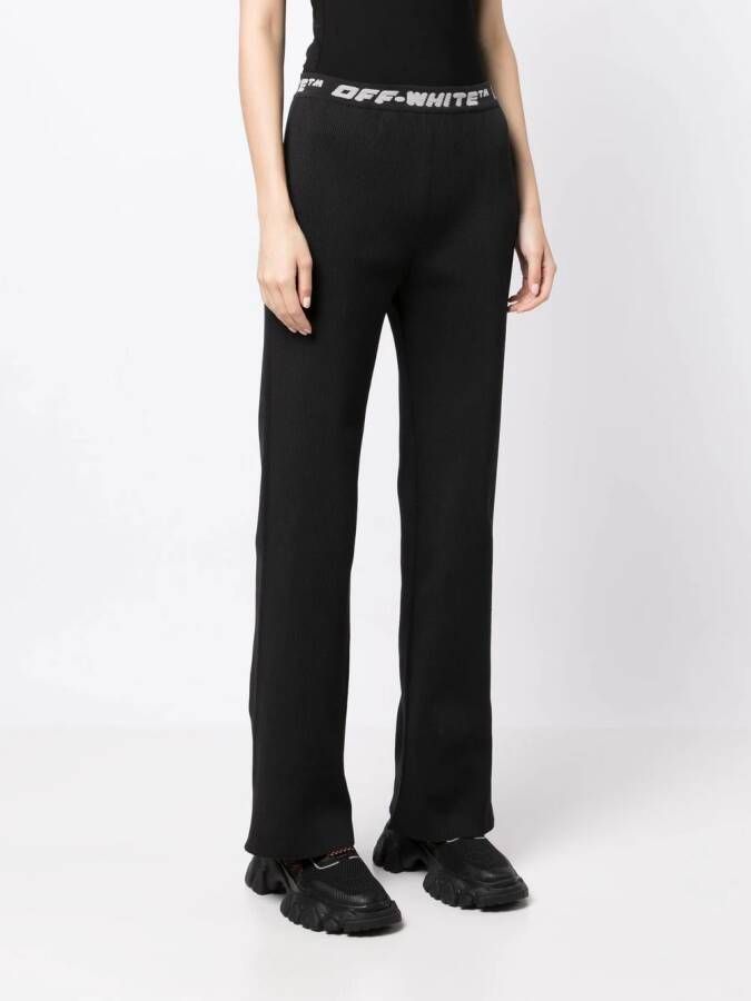 Off-White Broek met logoband Zwart