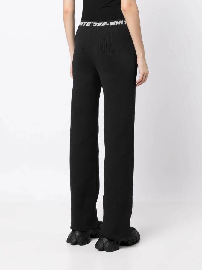 Off-White Broek met logoband Zwart