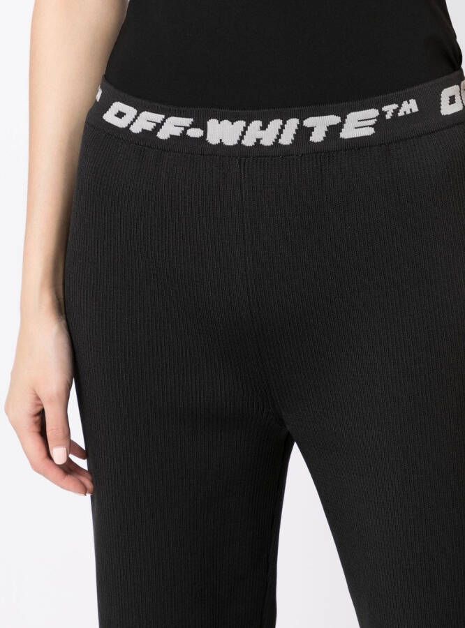 Off-White Broek met logoband Zwart