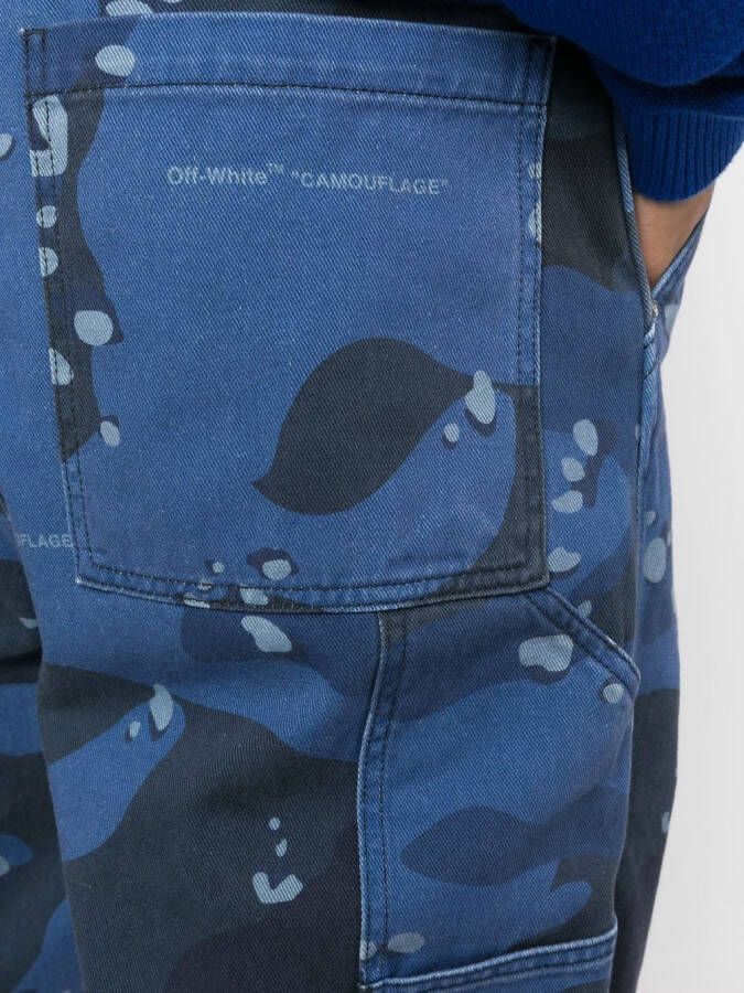 Off-White Jeans met camouflageprint Blauw