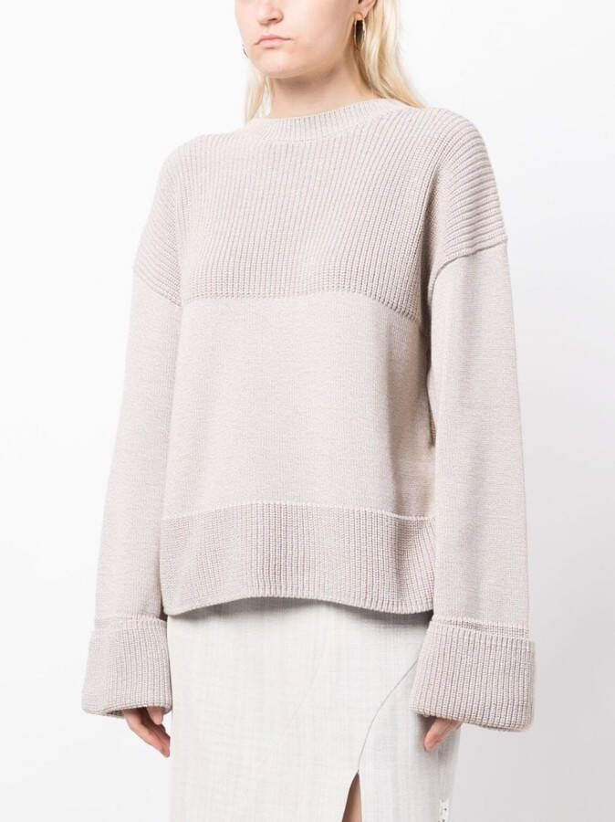 Off-White Ribgebreide trui Grijs