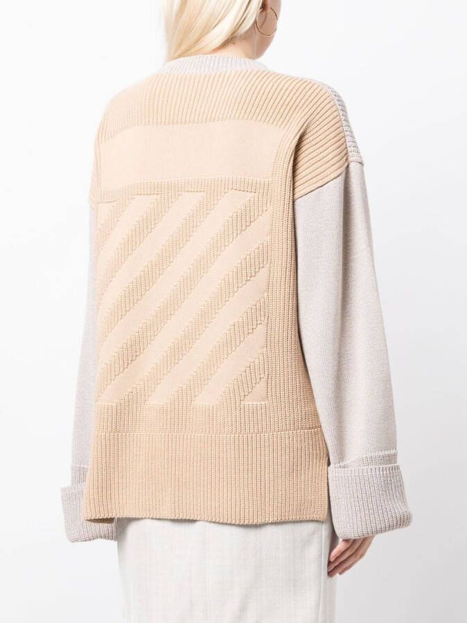 Off-White Ribgebreide trui Grijs