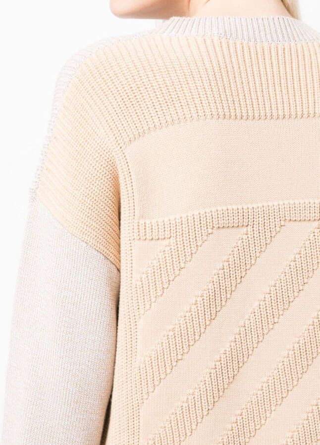 Off-White Ribgebreide trui Grijs