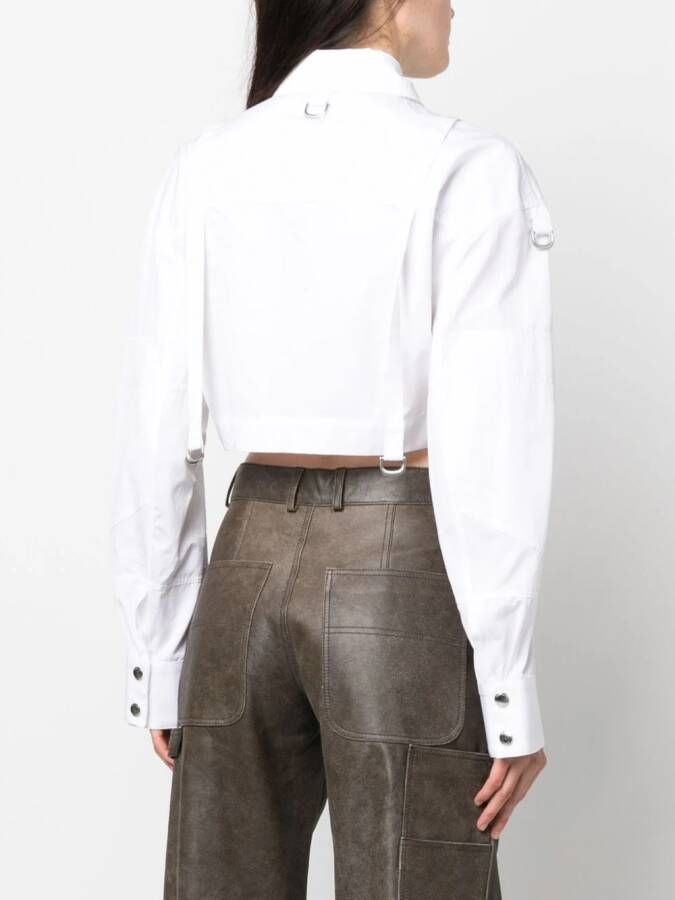 Off-White Cropped blouse Blauw