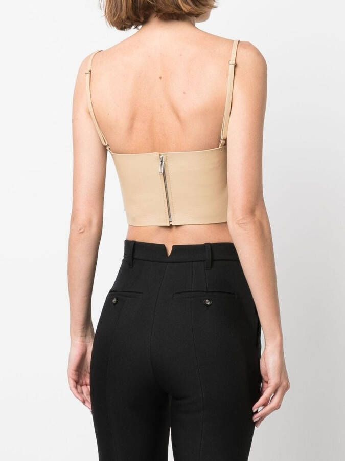 Off-White Cropped bustier top Beige