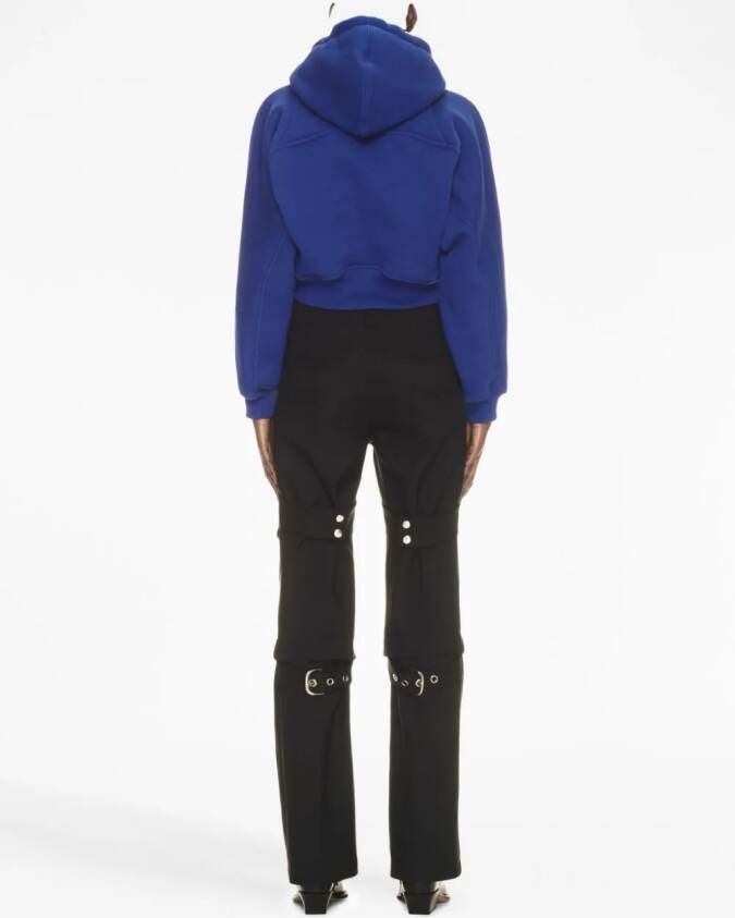 Off-White Cropped hoodie Blauw