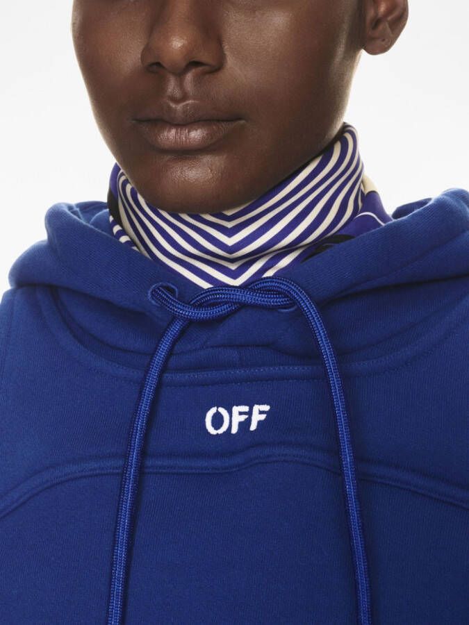 Off-White Cropped hoodie Blauw