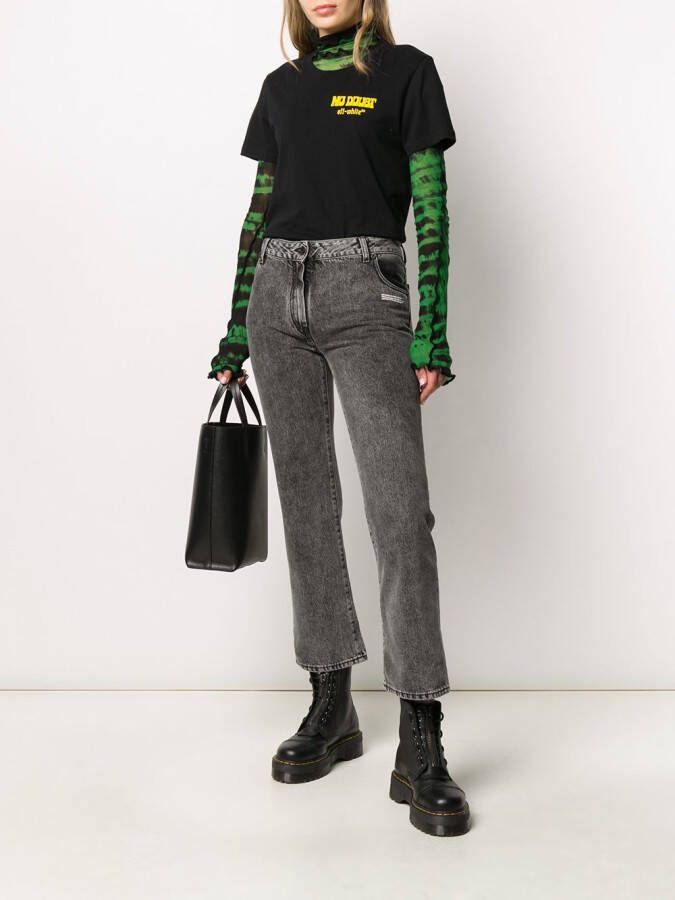 Off-White Cropped jeans Zwart