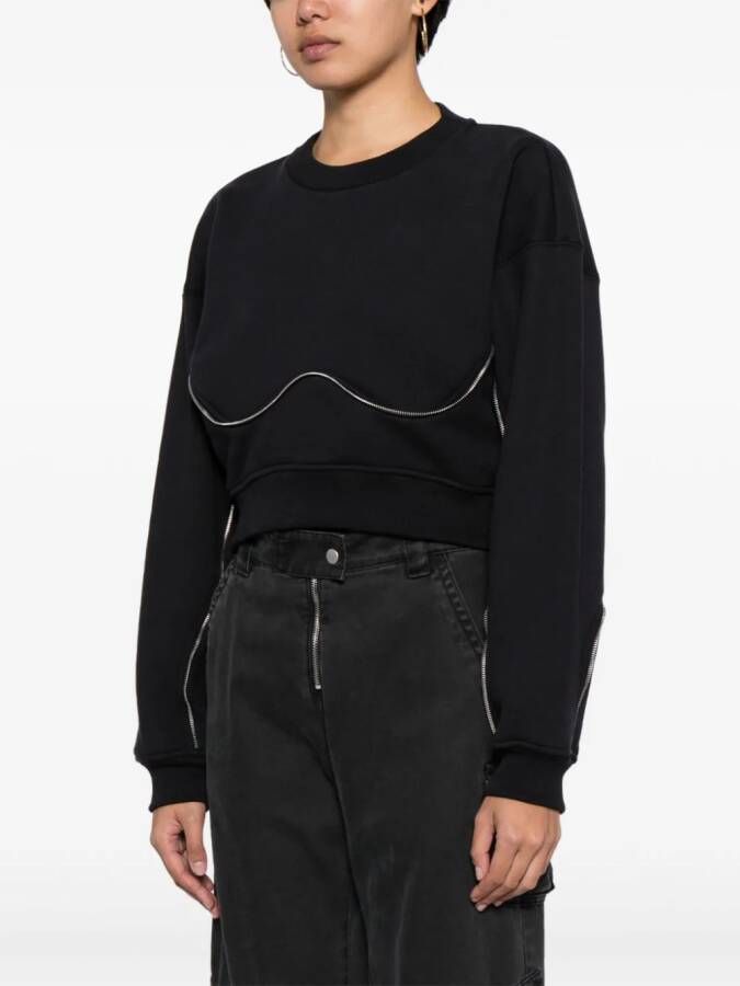 Off-White Cropped sweater met rits Blauw