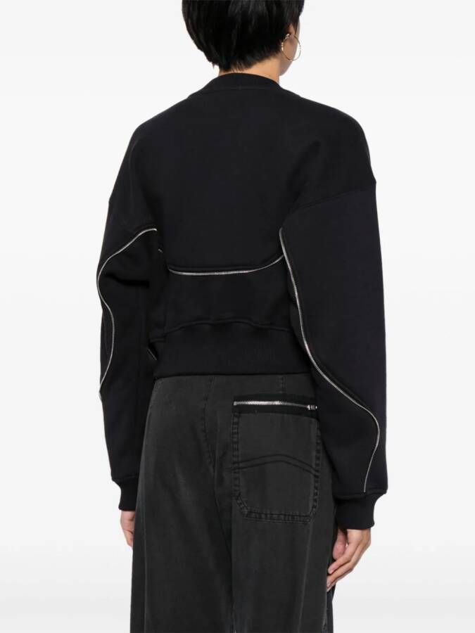 Off-White Cropped sweater met rits Blauw